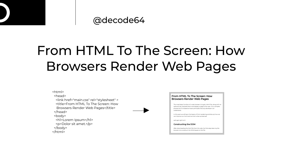 From HTML To The Screen: How Browsers Render Web Pages